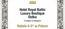 II nagroda w kategorii HOTELE 4-5* W POLSCE w konkursie Best Hotel Avard 2015
