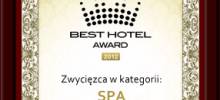 I nagroda w kategorii NAJLEPSZE SPA 2012 w konkursie Best Hotel Award 2012